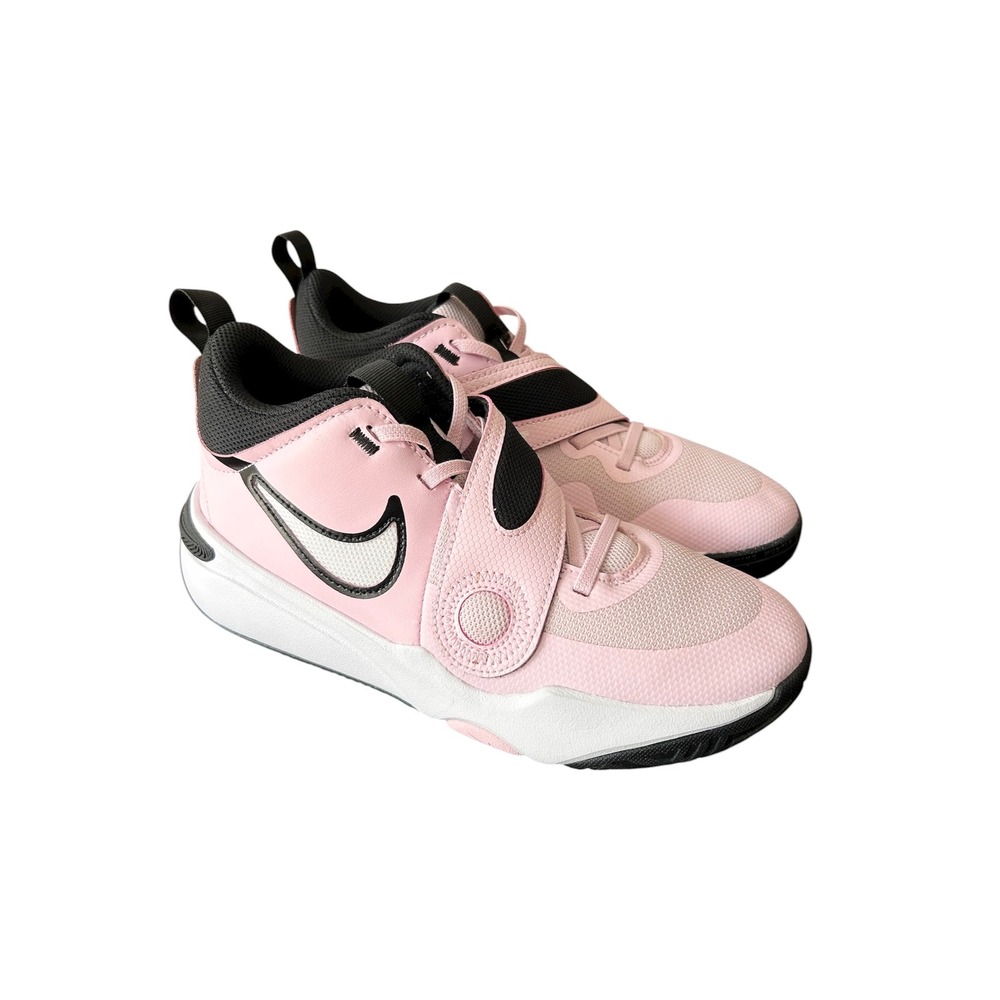 Nike PS Nike Team Hustle D 11 Pink Foam Hook & Loop Athlesure Sneakers 6Y